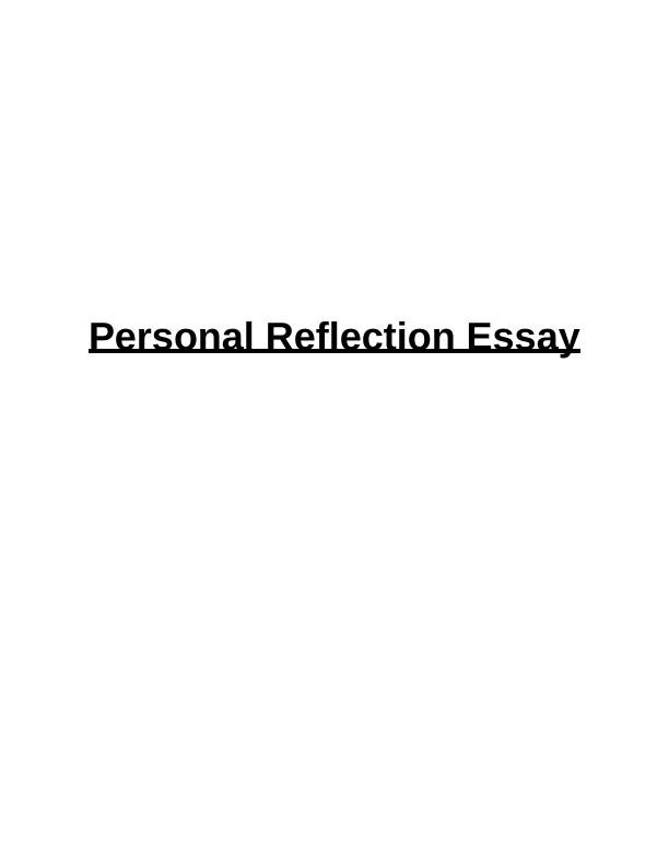Training Event Proposal for Front Desk Employees: Personal Reflection Essay_1
