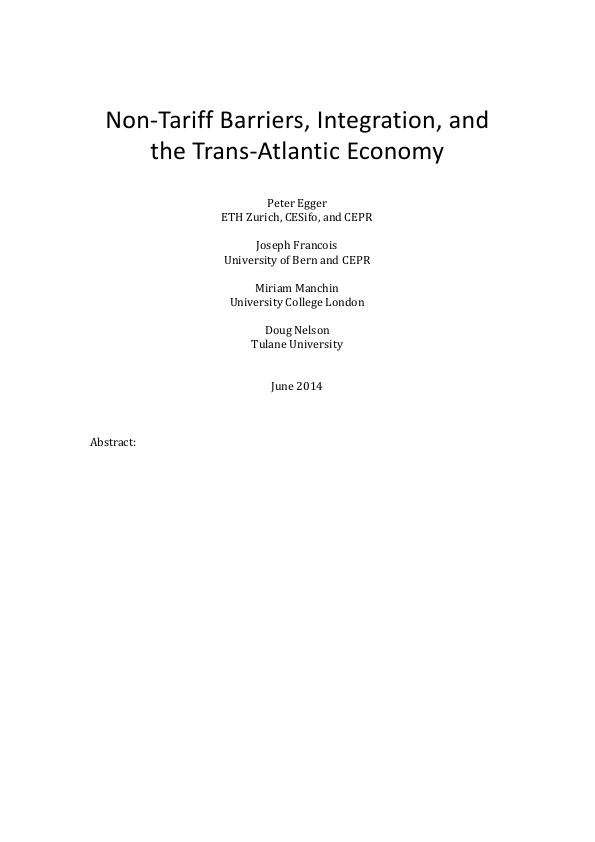 Non-Tariff Barriers, Integration, and the Trans-Atlantic Economy_1