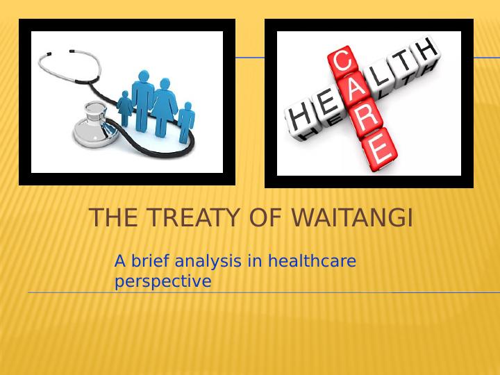 The Treaty of Waitangi: A Healthcare Perspective_1