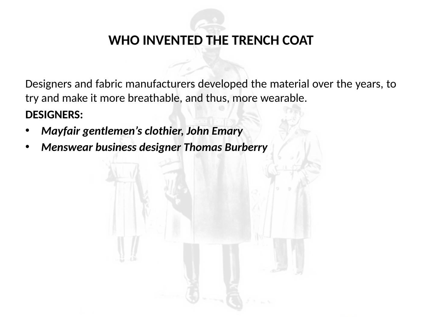 History And Evolution Of Trench Coats - Desklib