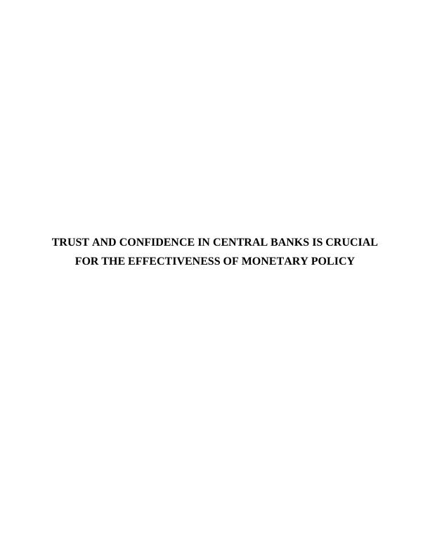 Importance of Trust and Confidence in Central Banks for Effective Monetary Policy_1