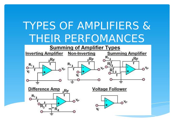 Types Of Amplifiers And Their Performances - Desklib