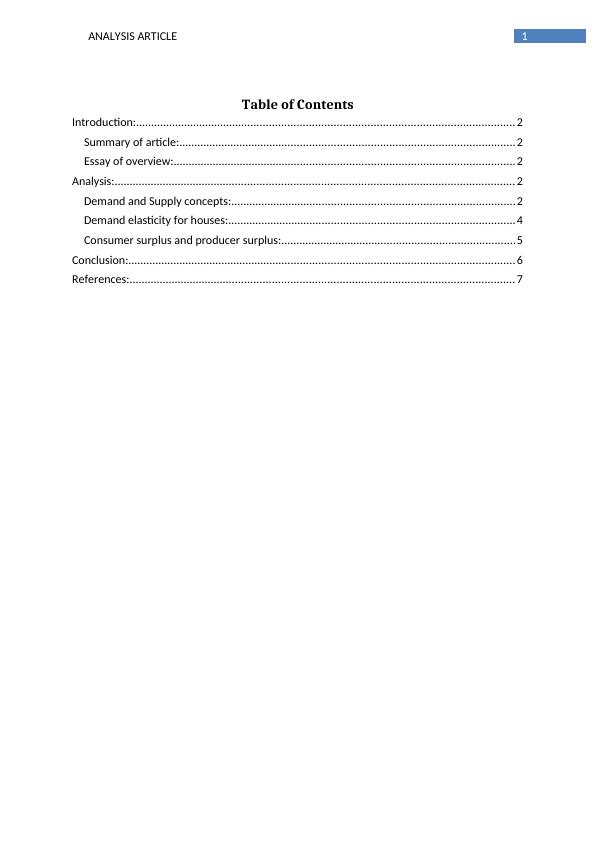 Analysis of UK Housing Market Demand and Supply Concepts