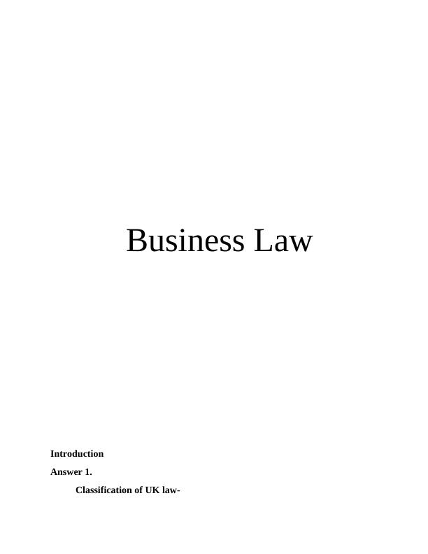 UK Law: Classification, Sources, and Characteristics_1