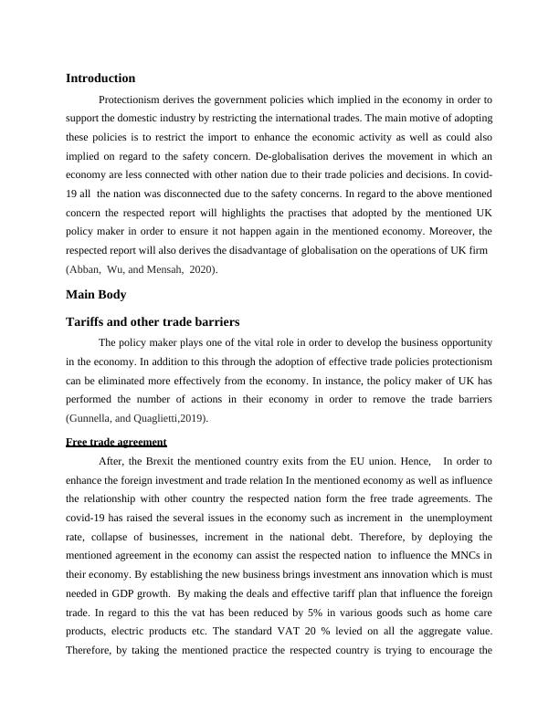 Assessment of UK Policies on Protectionism and Globalisation_3