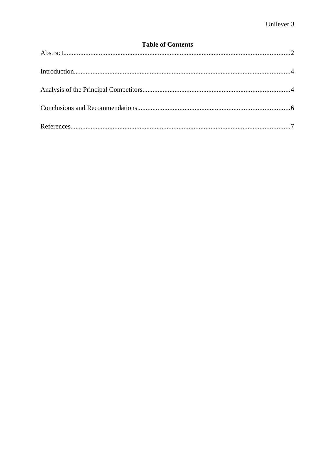 Competitor Analysis of Unilever using Porter's Diamond Model