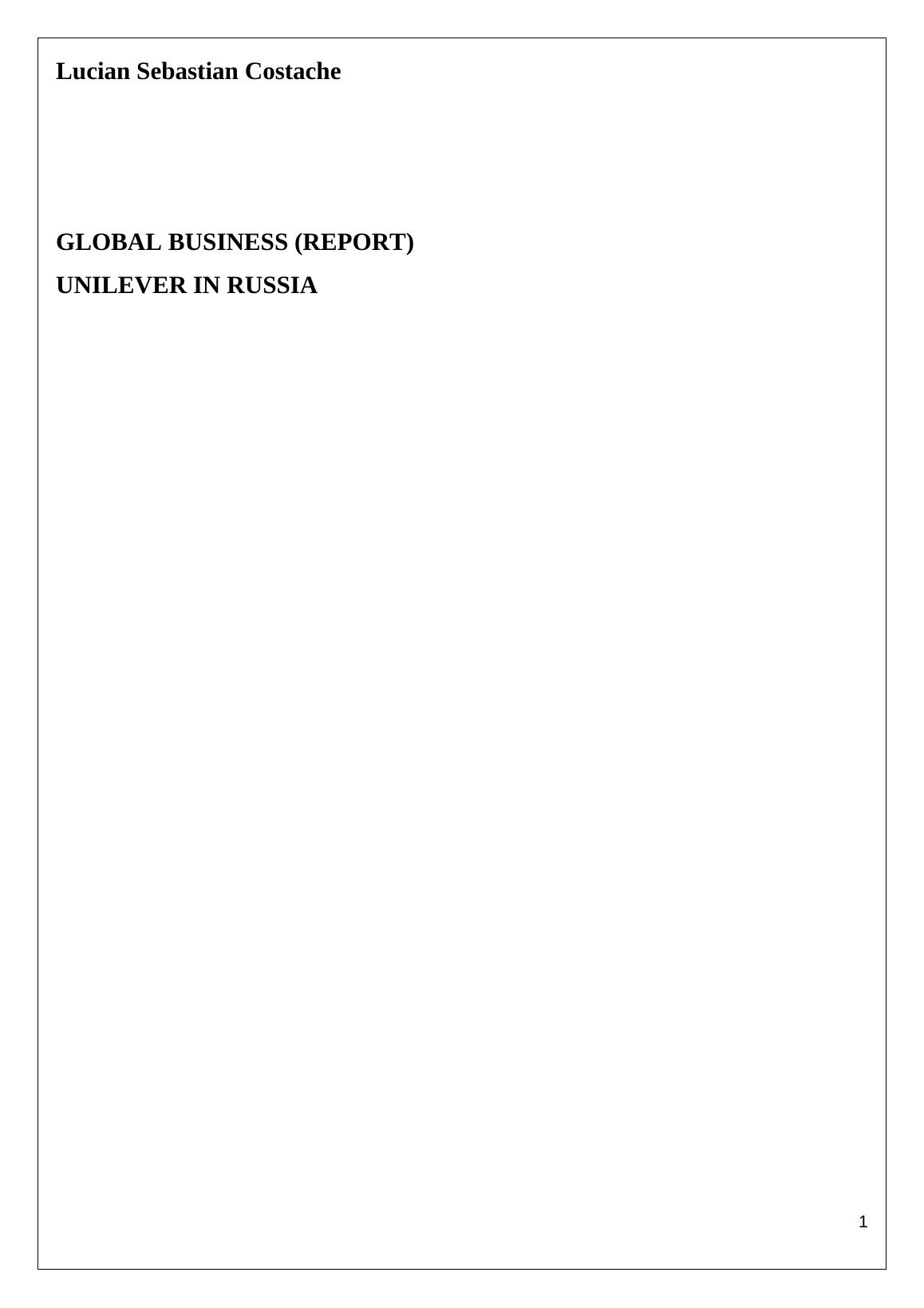 1. Unilever in Russia Challenges and