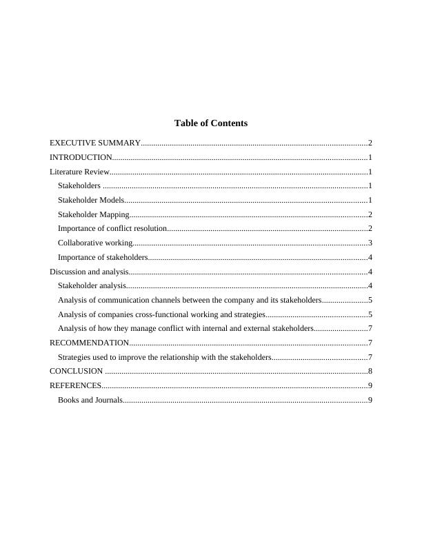 Stakeholder And Cross Functional Working Analysis Of Unilever 