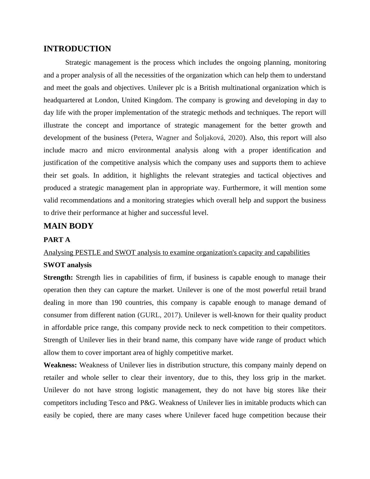 Strategic Management Plan For Unilever Pestle Swot Porters Five