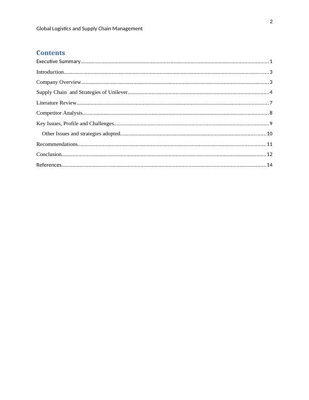 unilever supply chain management case study