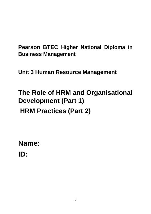 Unit 3 Human Resources Management (Distinction)_1