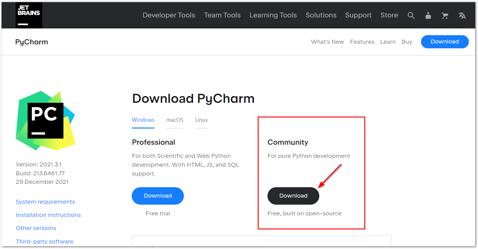 how to install PyCharm