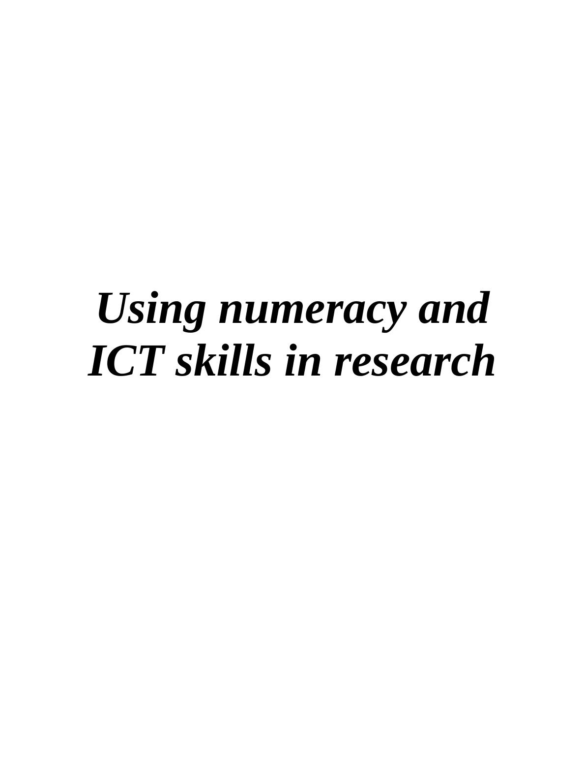 research study on numeracy skills