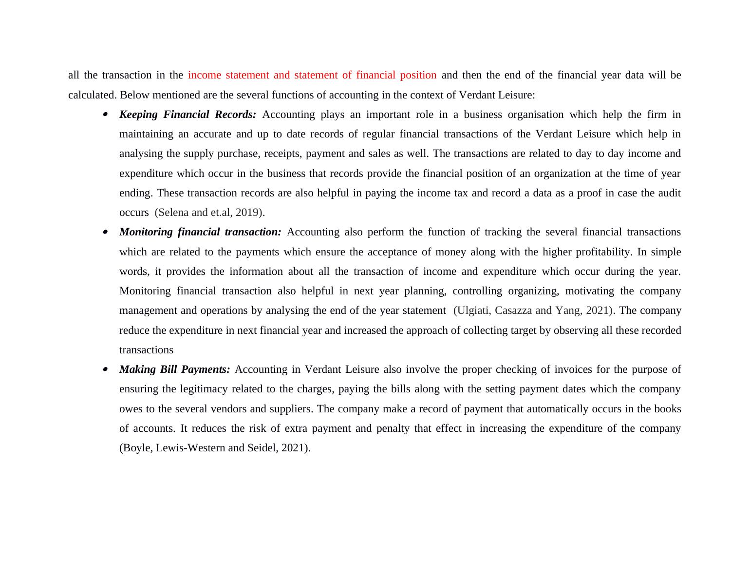 Accounting Principles and Standards for Verdant Leisure A Study