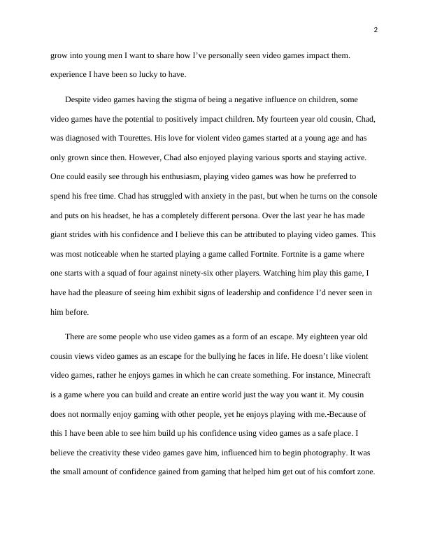 video games negative effects essay