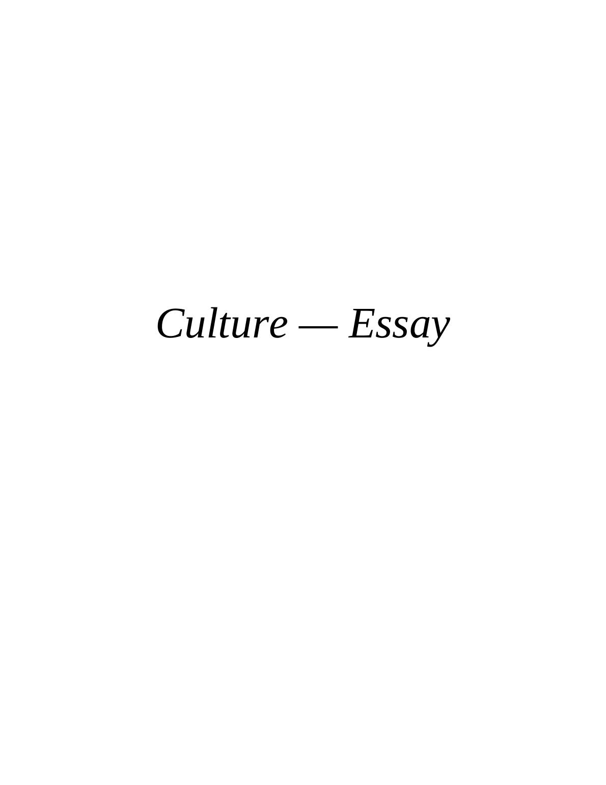 fashion and culture essay