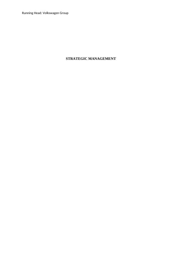 Strategic Management of Volkswagen Group_1