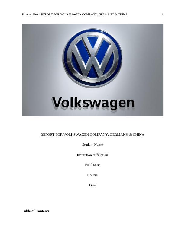Report for Volkswagen Company in Germany & China_1