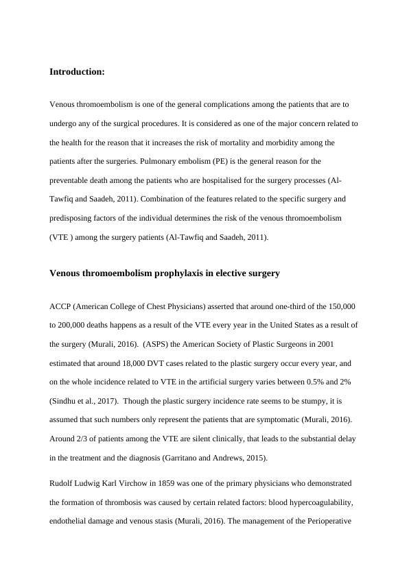 Venous Thromboembolism Prophylaxis in Plastic Surgery: A Literature Review_1