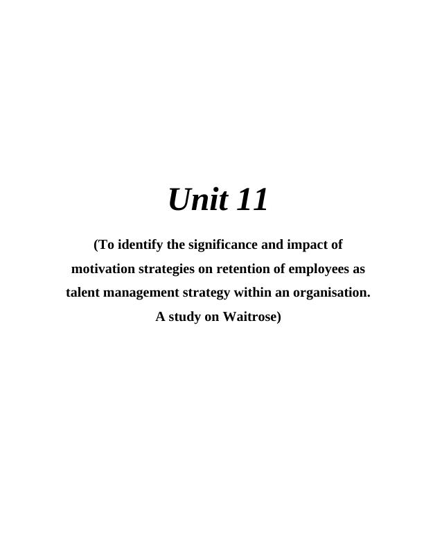 Impact of Motivation Strategies on Employee Retention: A Study on Waitrose_1