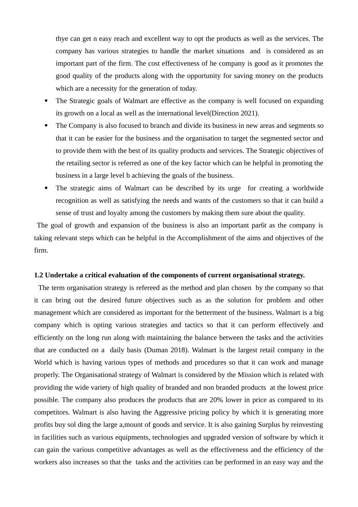 Strategic Direction of Walmart Analysis and Evaluation