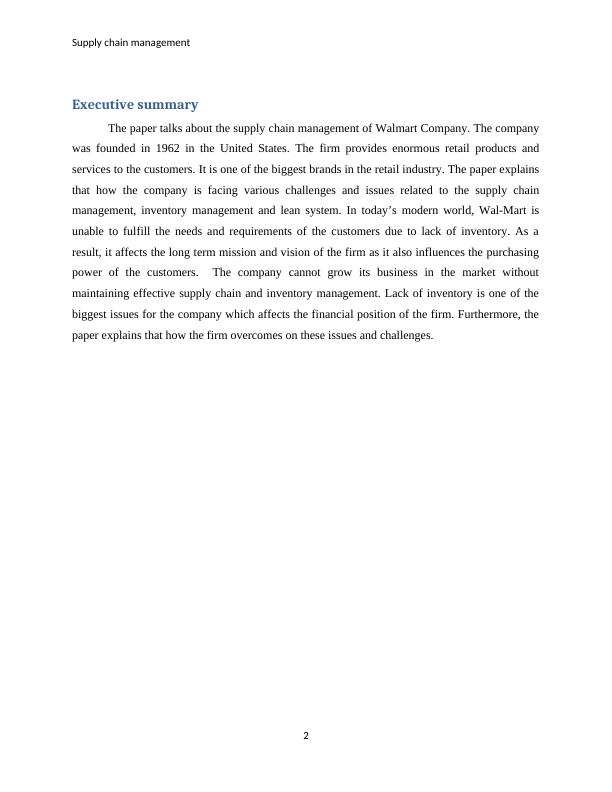 Supply Chain Management of Walmart Issues and Solutions