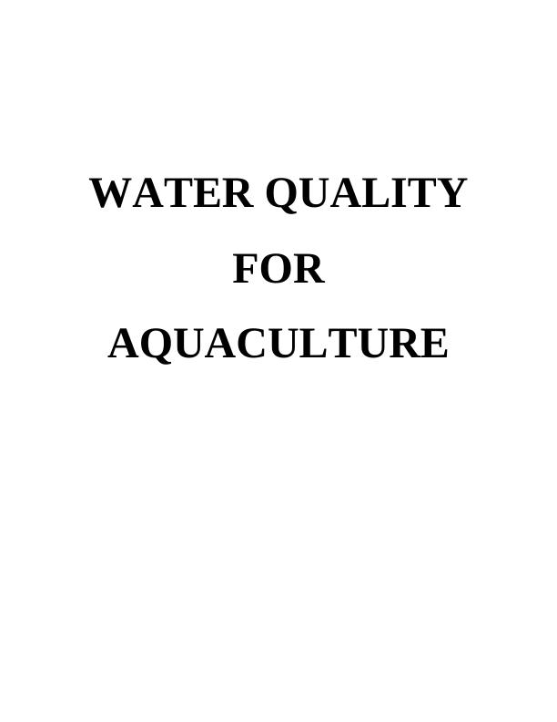 Water Quality for Aquaculture Notes - Desklib_1