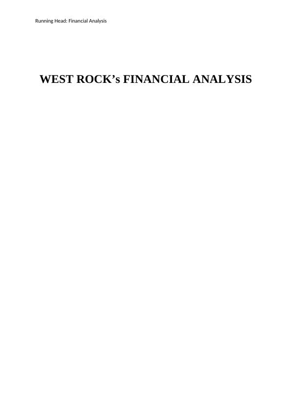 West Rock Co. Financial Analysis Desklib