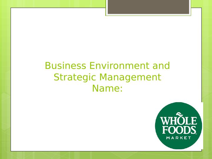 Whole Foods Planning Strategy Product Development, Integration