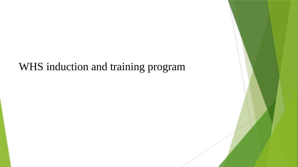 powerpoint presentation for a whs induction and training program