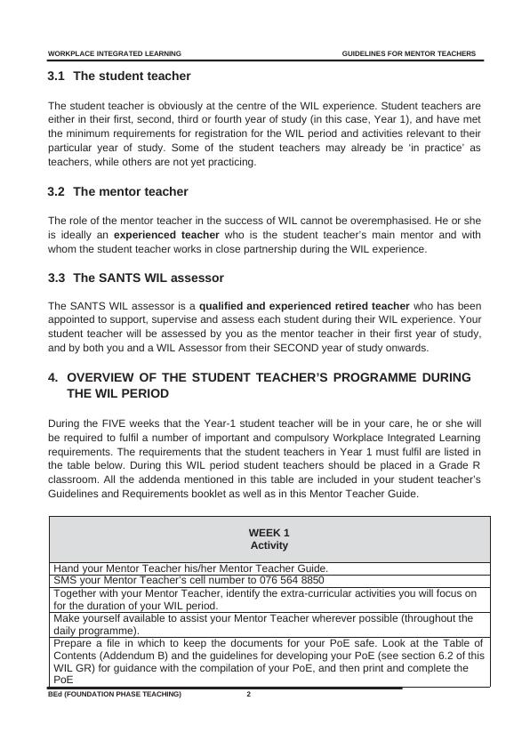 Workplace Integrated Learning Guidelines for Mentor Teachers - BEd Foundation Phase Teaching_4
