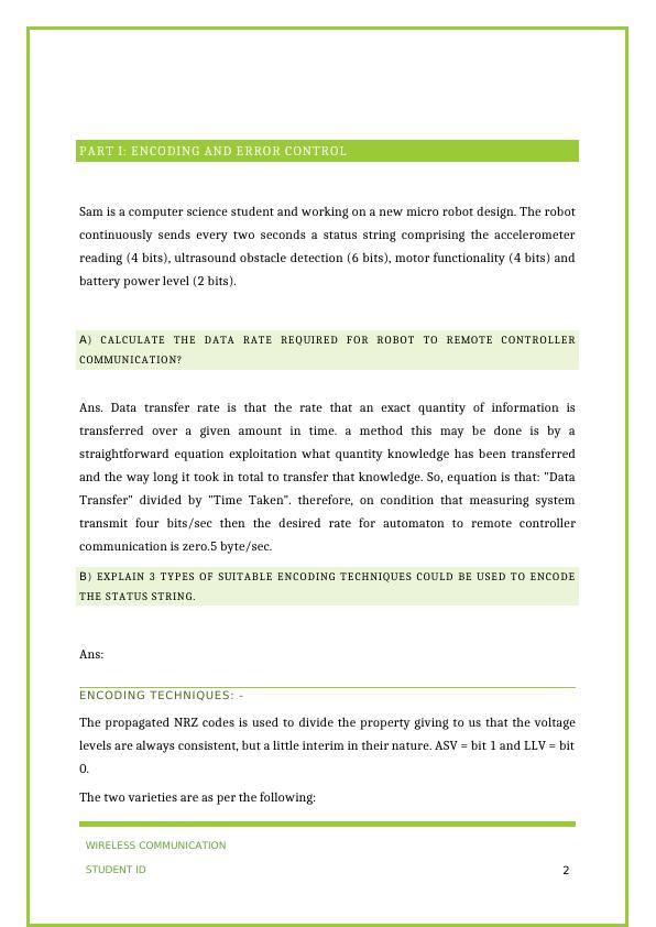 Wireless Communication Encoding, Error Control, Multiplexing and Multiple Access