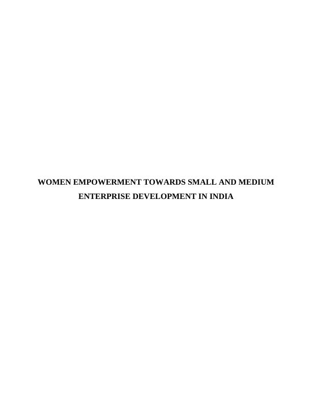 Women Empowerment towards SME Development in India_1