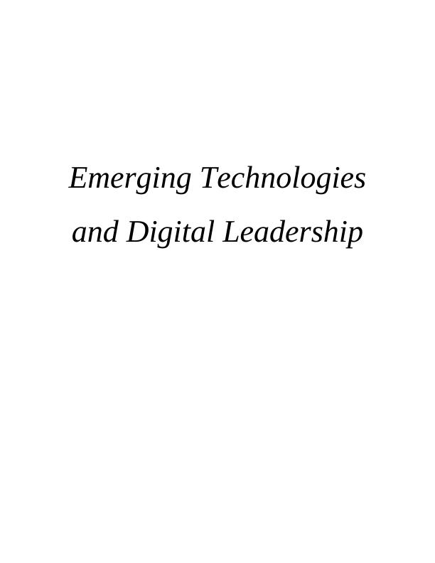 Emerging Technologies and Digital Leadership at Woolworths_1