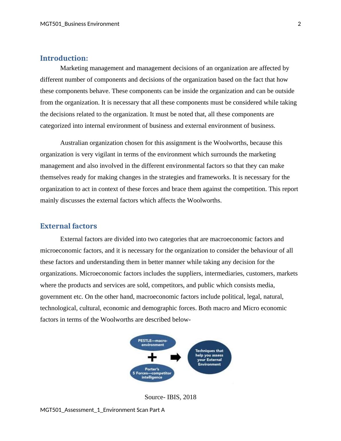 External Factors Affecting Woolworths: An Environment Scan