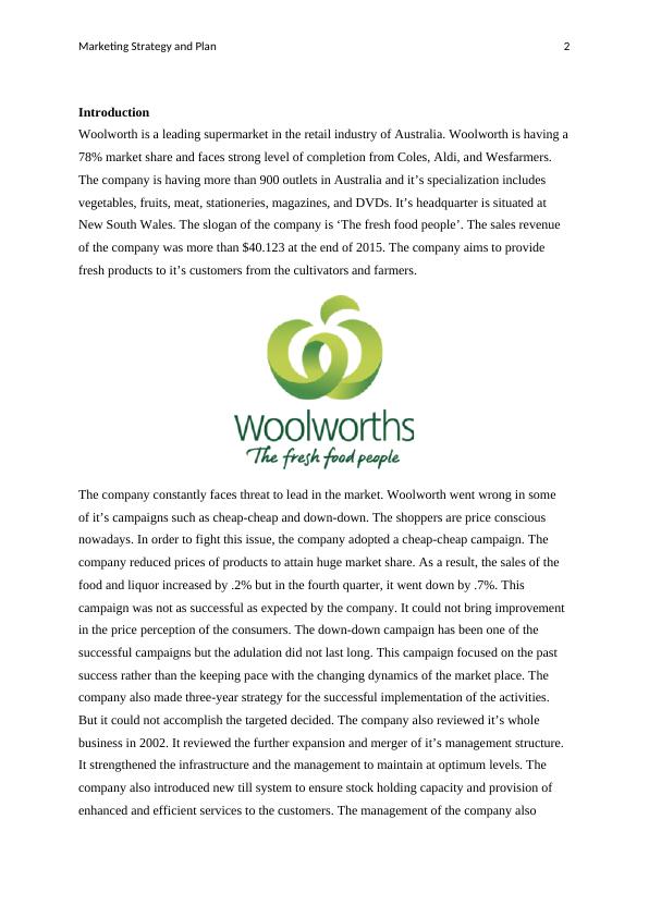 Marketing Strategy and Plan for Woolworths: Factors Driving Business Failure and Unsuccessful Strategies_3