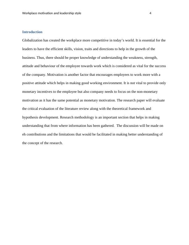 Workplace Motivation and Leadership Style: A Business Research Proposal_4