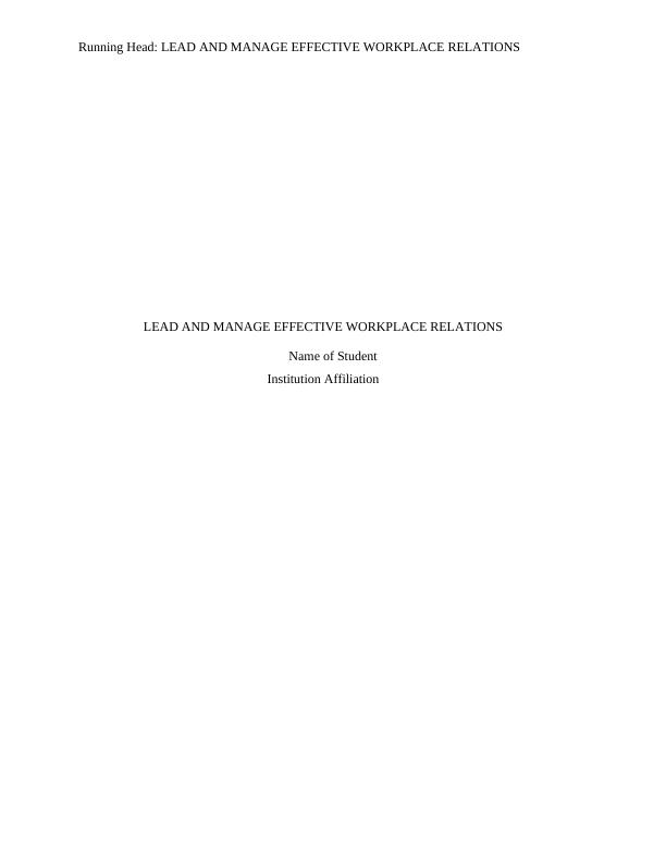 Lead and Manage Effective Workplace Relations_1