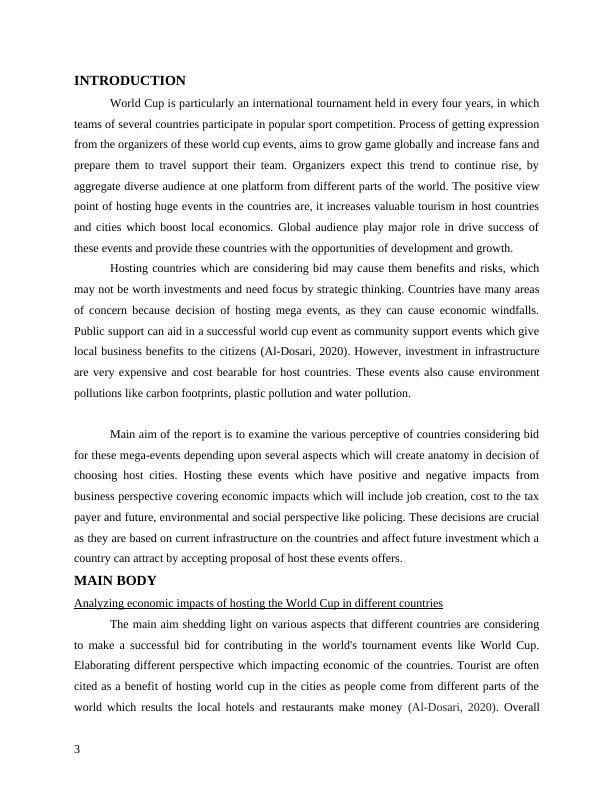 Analyzing Economic, Environmental and Social Impacts of Hosting World ...