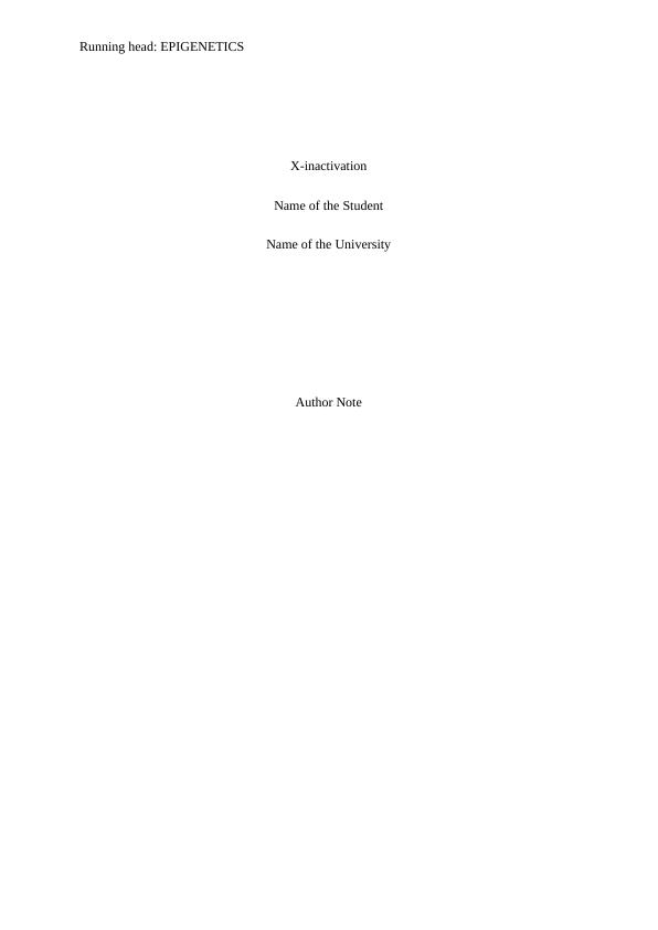 X Inactivation And Its Medical Importance In Non Random Inactivation Of 