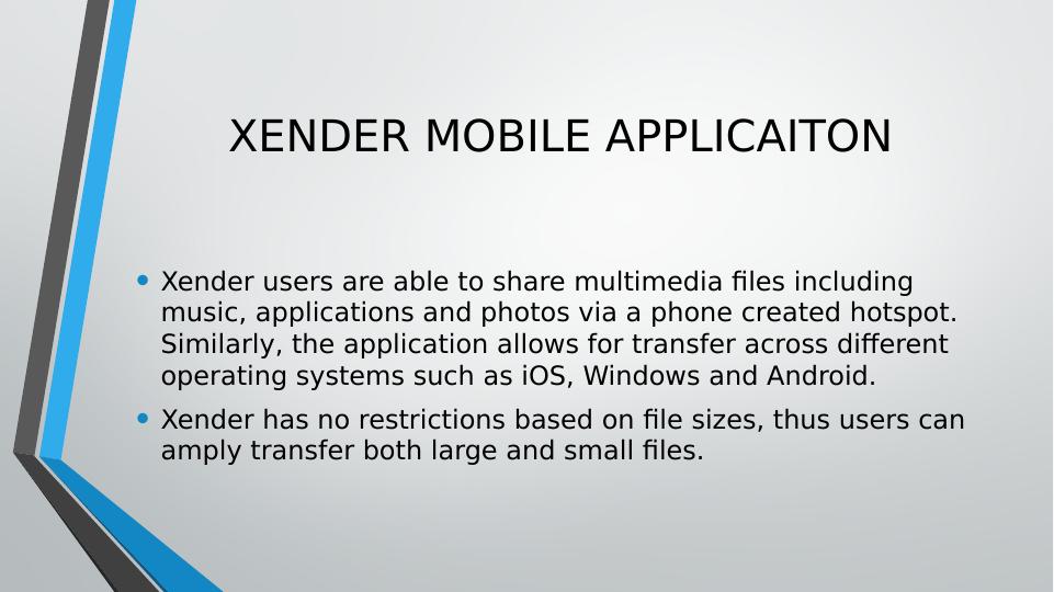 Xender Wireless Mobile System for Data Transfer
