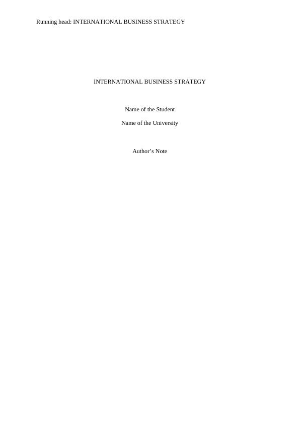 International Business Strategy: A Case Study of Yamaha_1