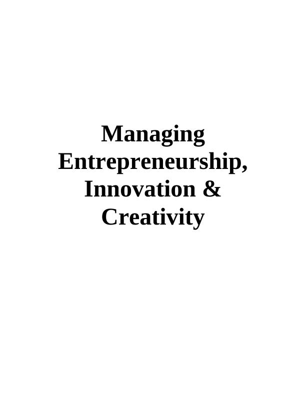Managing Entrepreneurship, Innovation & Creativity: YourStore.com Business Plan_1