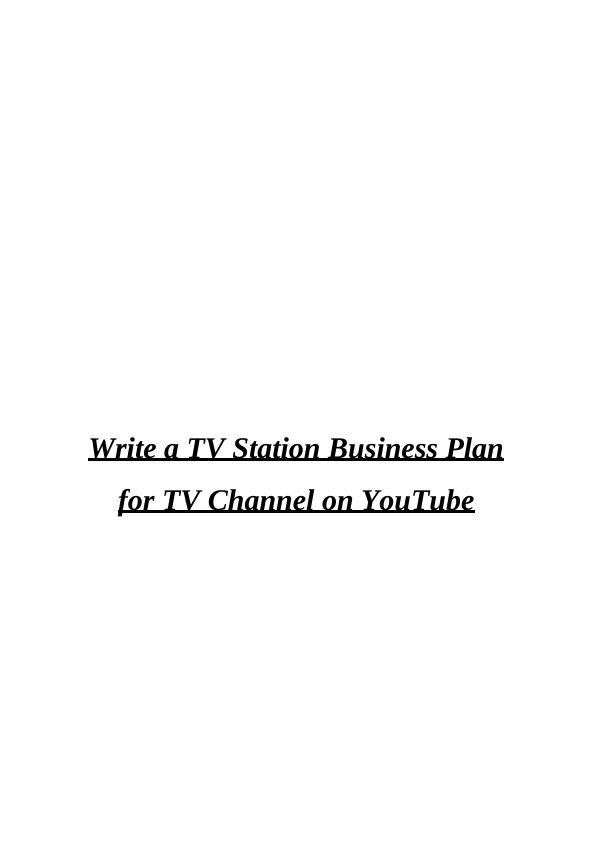 tv station business plan