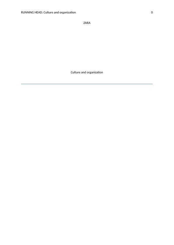 Analyzing the Organizational Culture of Zara A Theoretical Framework