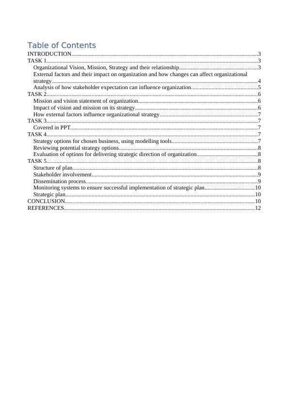 Strategic Planning for Zara: Vision, Mission, Stakeholder Analysis, and ...